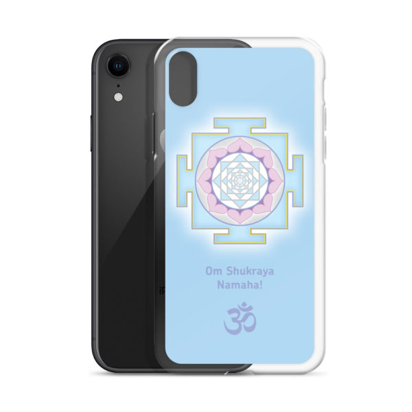 iPhone case with Shukra (Venus) yantra and Shukra mantra Om Shukraya Namaha and Om symbol