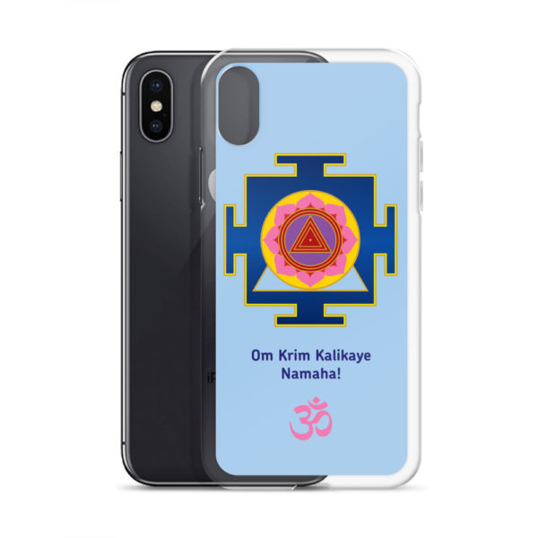 iPhone case with Kali yantra and Kali mantra Om Krim Kalikaye Namaha! and Om symbol