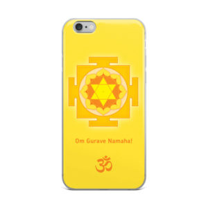 iPhone case with Guru (Brihaspati, Jupiter) yantra and Guru mantra Om Gurave Namaha and Om symbol