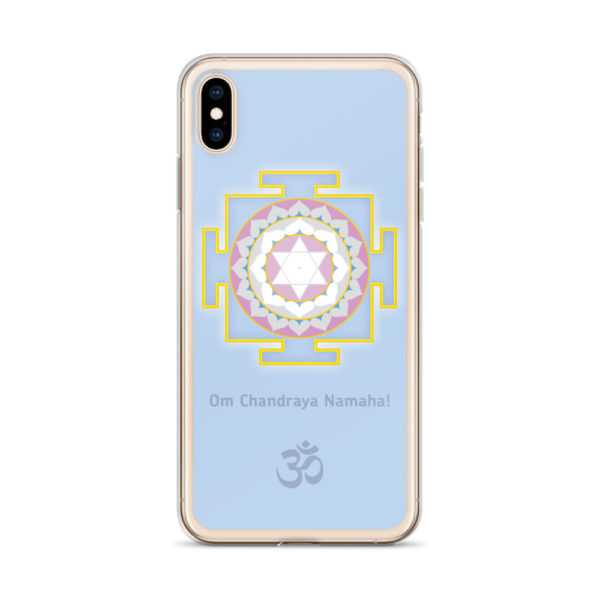 iPhone case with Shandra (Moon) yantra and Chandra mantra Om Chandraya Namaha! and Om symbol