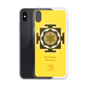 iPhone case with Ketu yantra and Ketu mantra Om Ketave Namaha! and Om symbol