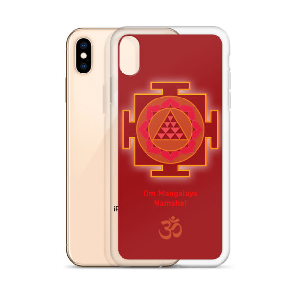 iPhone case with Mangala (Kuja, Mars) yantra and Mangala mantra Om Mangalaya Namaha! and Om symbol