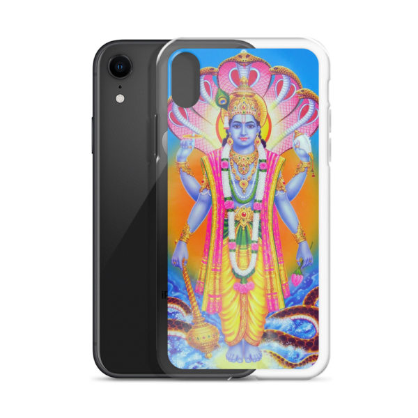 iPhone case with Vishnu Narayana with snakes, holding conchshell, discus, mace and lotus