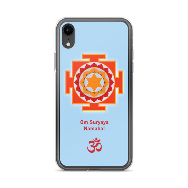 iPhone case with Surya (Sun) yantra and Sun mantra Om Suryaya Namaha and Om symbol