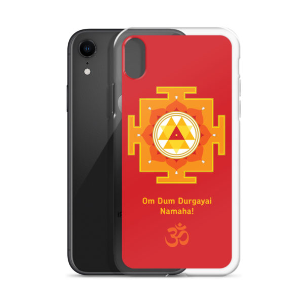 iPhone case with Durga yantra and Durga mantra Om Durgayai Namaha and Om symbol