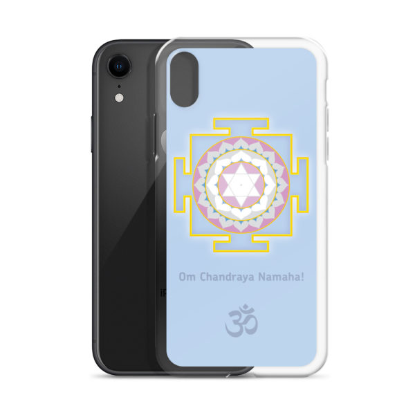 iPhone case with Shandra (Moon) yantra and Chandra mantra Om Chandraya Namaha! and Om symbol