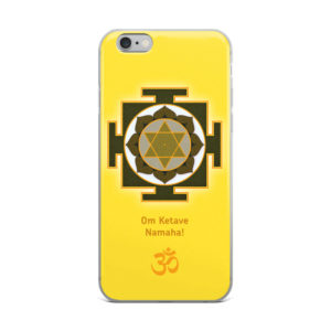 iPhone case with Ketu yantra and Ketu mantra Om Ketave Namaha! and Om symbol