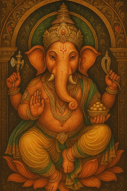 Ganapati old temple style with sweets