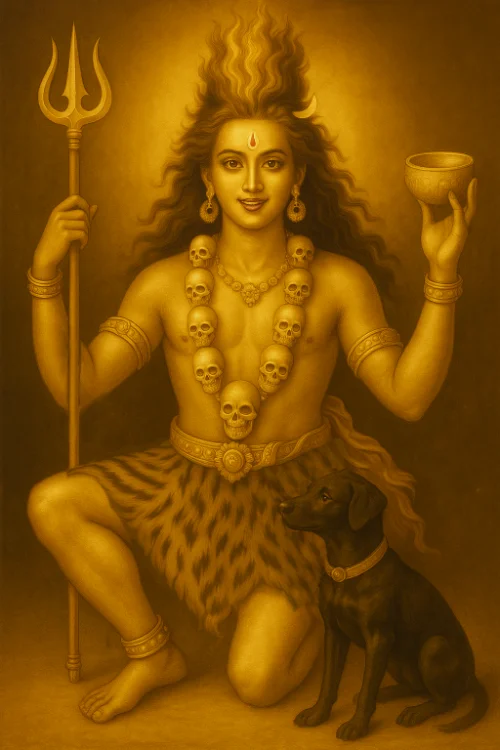 Bhairava looking young and happy