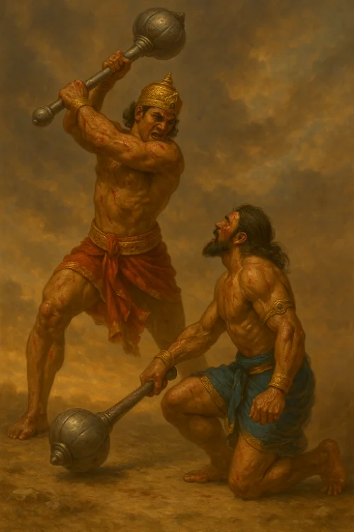 Bheema fights Suyodhana