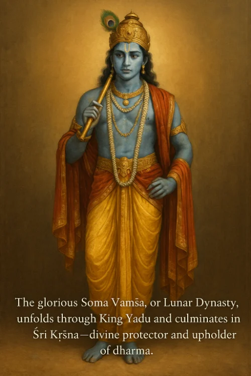 Shri Krishna standing and Soma Vamsha