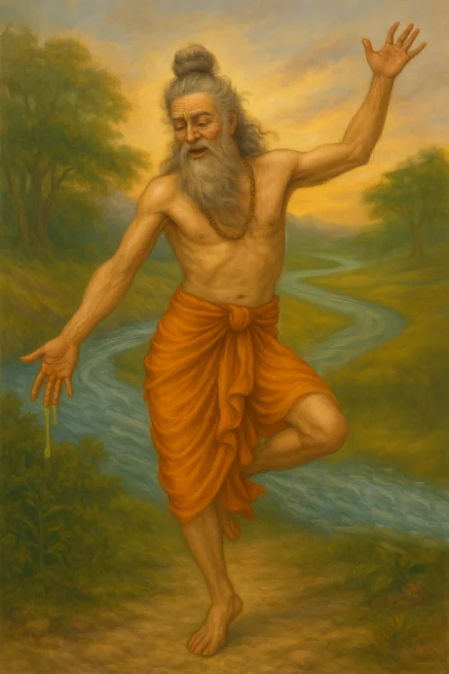 rishi Mankanaka dancing at Sapta Sarasvati
