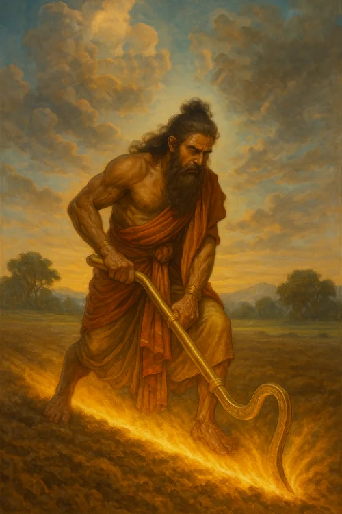 King Kuru cultivating the field of Kurukshetra