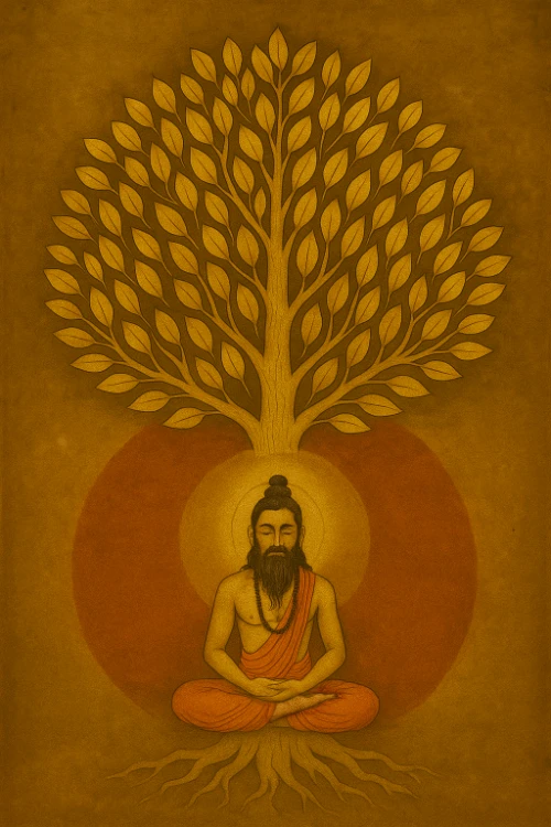 Satya yuga meditator under the golden tree